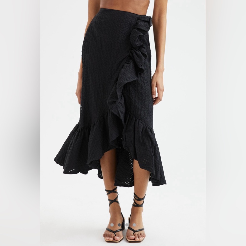 Maeve/Anthropologie Ruffle Wrap Midi Skirt (size 4) NWOT